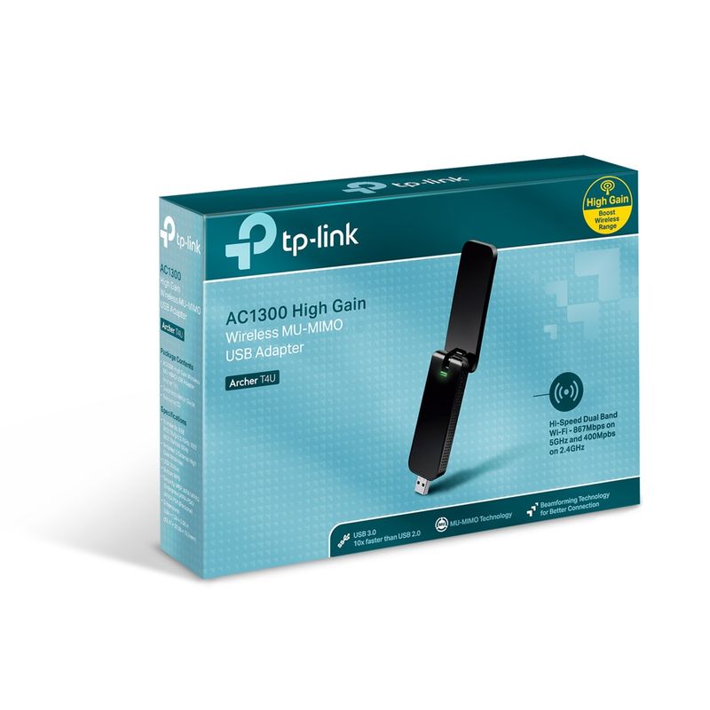 Adaptador-Wi-Fi-TP-Link-Archer-T4U-AC1300-USB-Dual-Band