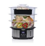 Vaporiera-LILIANA-AV930-Naturel-1050W-Digital-12-Litros-3-Niveles-Gris