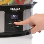 Vaporiera-LILIANA-AV930-Naturel-1050W-Digital-12-Litros-3-Niveles-Gris