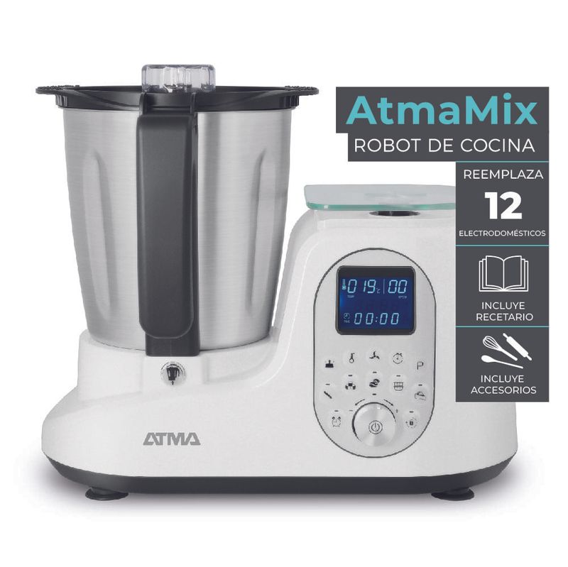 Robot-de-cocina-AtmaMix-RC2020WP-12-prog-10-Vel-LCD--8-en-1-Blanco