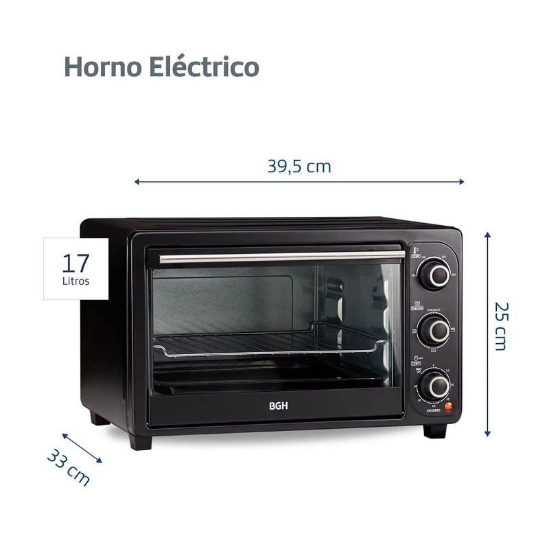 Horno-Electrico-BGH-BHE17M20N-16-Litros-doble-grill-Negro