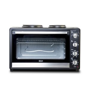 Horno Eléctrico BGH NEGRO BHE64M20AN 2200W 64 Lts con Anafe Doble Grill 5 Niveles Cocción