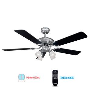 Ventilador de Techo con Luz LILIANA VTHM415R Control Remoto 5 Aspas Madera Reversibles