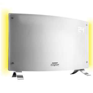 Vitroconvector PEABODY Curvo LED PE-VQDL20B 2000 Watts Digital Termostato Blanco
