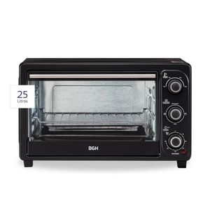 Horno Eléctrico BGH NEGRO BHE25M19N 1380W 25 Lts Doble Grill 3 Niveles Cocción