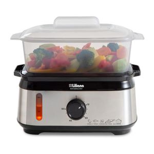 Vaporera LILIANA AV925 Naturalchef 950W Digital 9 Litros 3 Niveles Gris