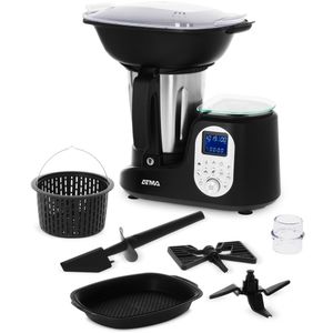 Robot de cocina AtmaMix RC2020BP 12 prog, 10 Vel, LCD,  8 en 1 Negro