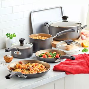 Baterías de Cocina Farberware Antiadherente 15 Piezas Gris