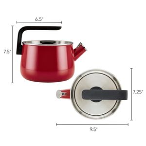 Pava Silbadora KitchenAid 1.9 Lts exterior porcelana esmaltada Rojo