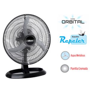 Turboventilador Orbital LILIANA VOTR20 con Repeler 20 Pulg Parrilla Cromada Aspas Metálicas