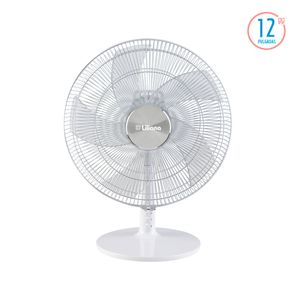 Turboventilador de Mesa LILIANA VSOM12 12 Pulg Parrilla Metálica Blanca Aspas Transparentes