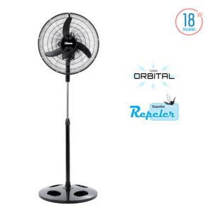 Ventilador de Pie LILIANA VPRN18 con Repeler 18 Pulg Aspas Plásticas Negras