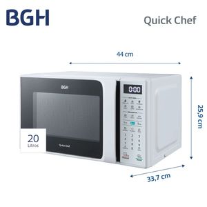 Microondas BGH B120DB20 Digital ECO 700W 20 Lts Blanco