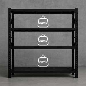 Estantería CASSÉ Home Metalica 200x200x60 Negro Combo x6