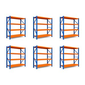 Estantería CASSÉ Home Metalica 200x200x60 Azul y Naranja Combo x6