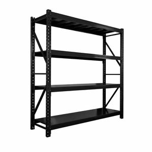 Estantería Metálica CASSÉ 200x200x60 hasta 200Kg por Nivel Negro Combo x6